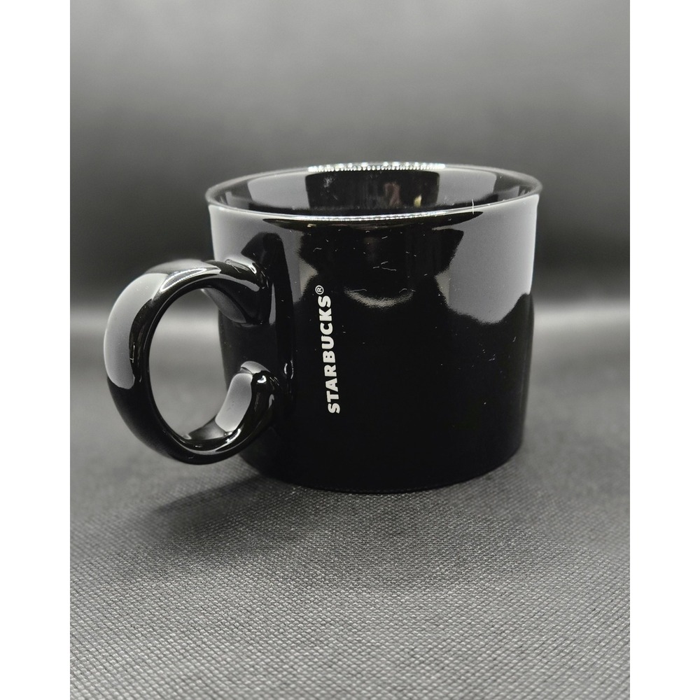Starbucks Coffee Mug 12oz Glossy Black Ceramic Minimalist Logo 2017 Edition